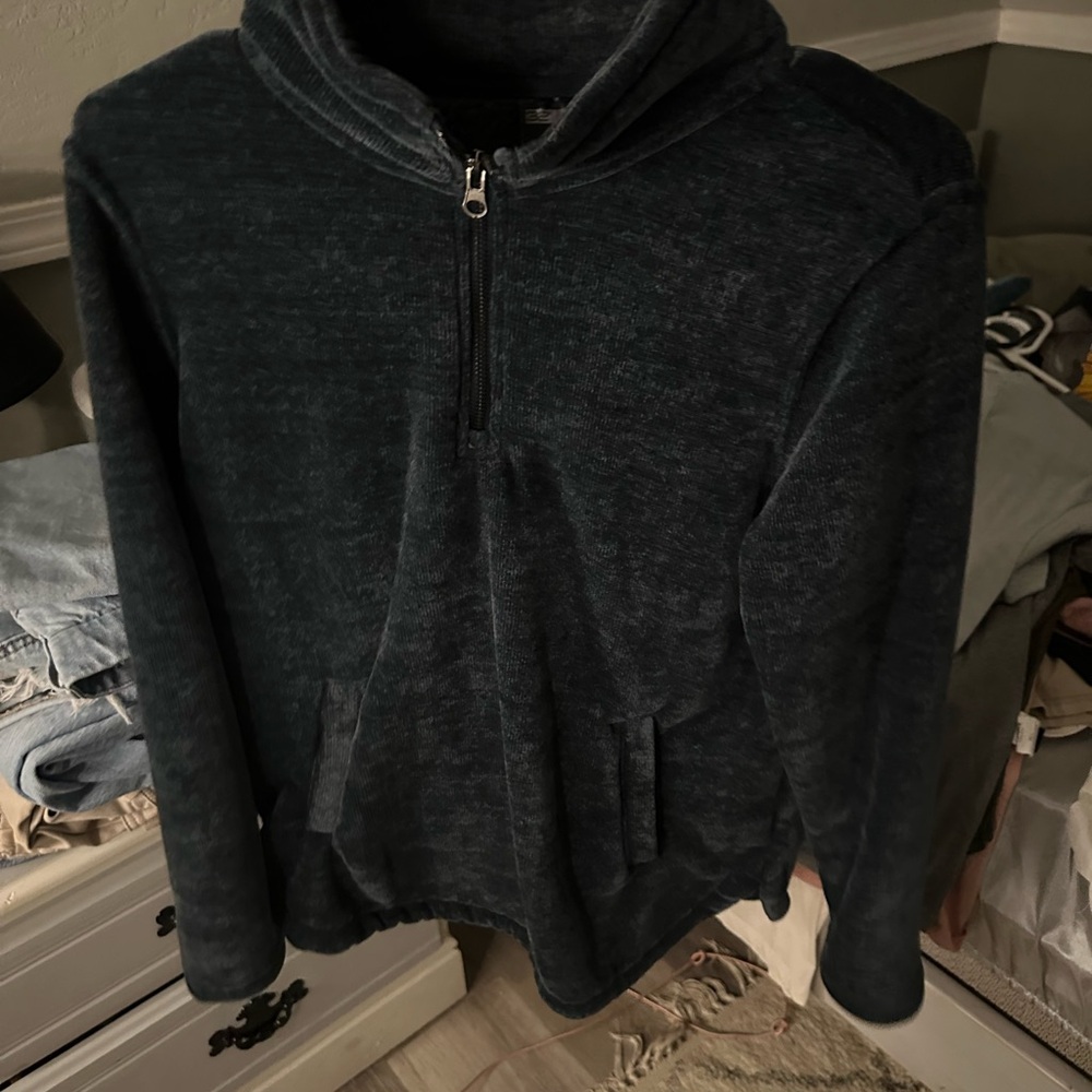 Men's Charcoal Zip-Up Sweater